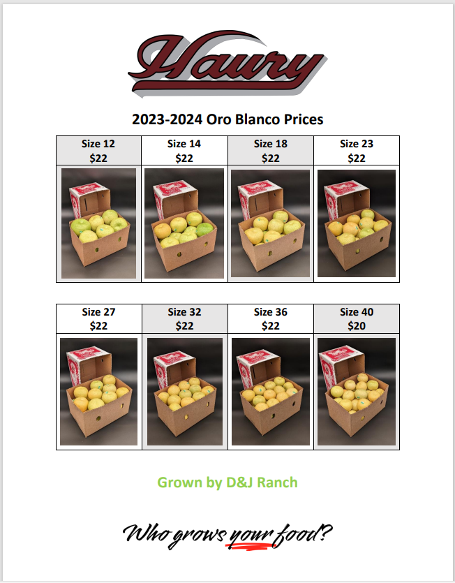 2023-2024 Oro Blanco Prices
